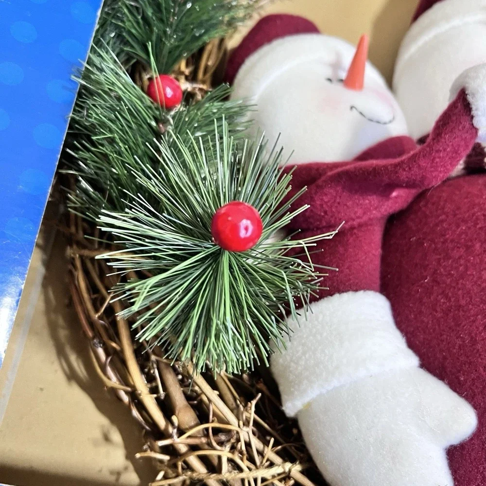 Vintage Texas A&M Christmas Decor 90s Aggie Holiday Wreath SnowMan Family‎ TAMU